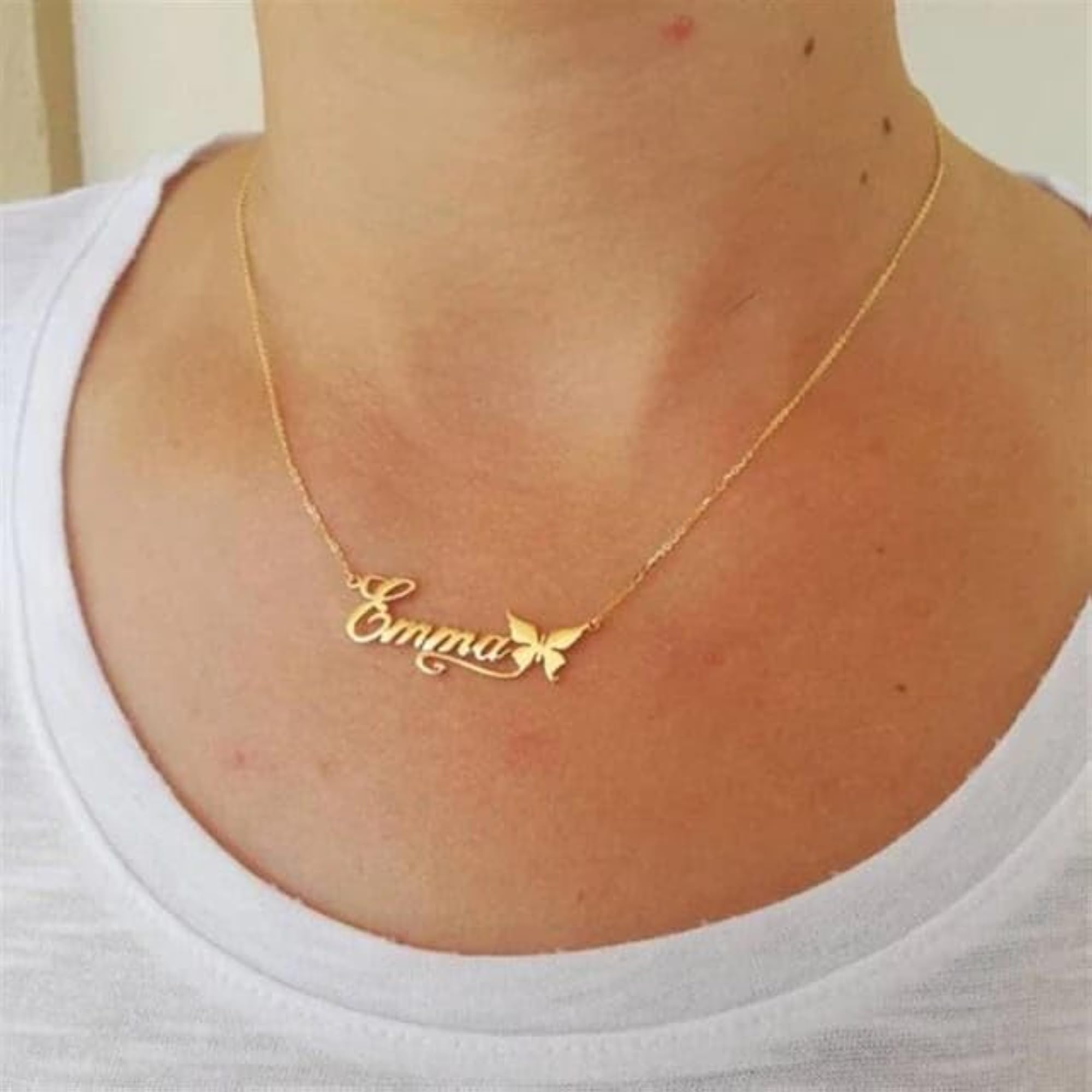 Jennifer Butterfly Personalized Name Necklace for Girls
